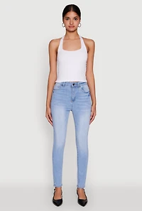 Womens WAX High Waisted Stretch Skinny Jeans, Blue, Size 11
