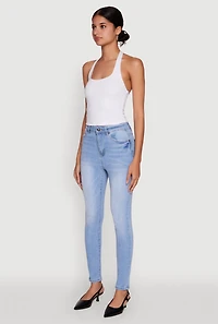 Womens WAX High Waisted Stretch Skinny Jeans, Blue, Size 11