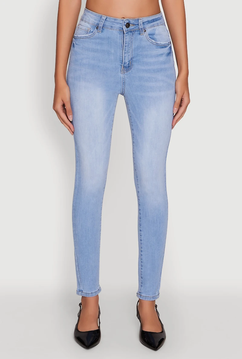 Womens WAX High Waisted Stretch Skinny Jeans, Blue, Size 3