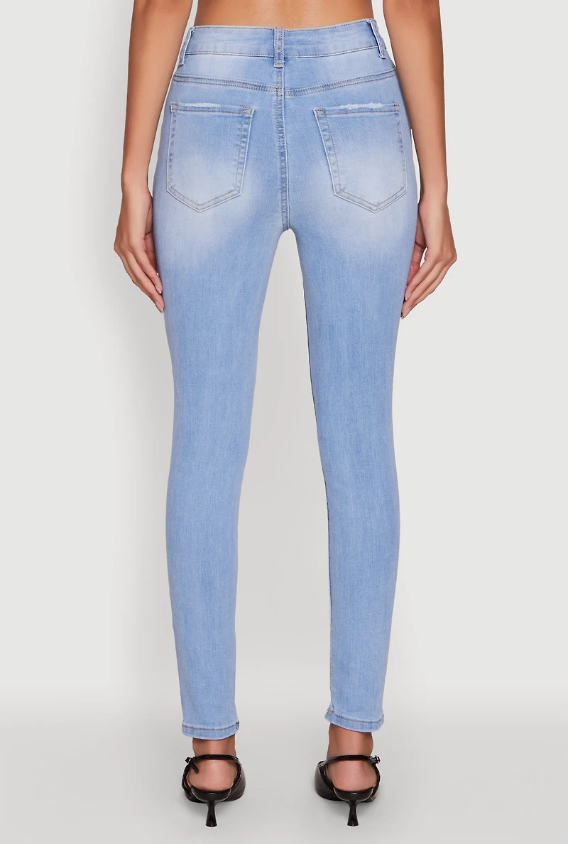Womens WAX High Waisted Stretch Skinny Jeans, Blue, Size 3