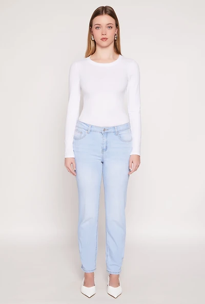 Womens WAX Whiskered Straight Jeans, Blue,