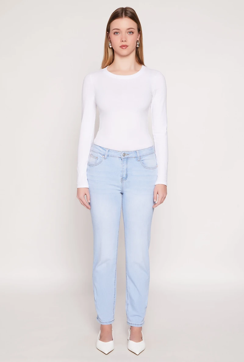 Womens WAX Whiskered Straight Jeans, Blue,