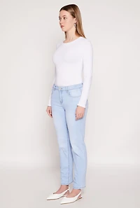 Womens WAX Whiskered Straight Jeans, Blue, Size 9