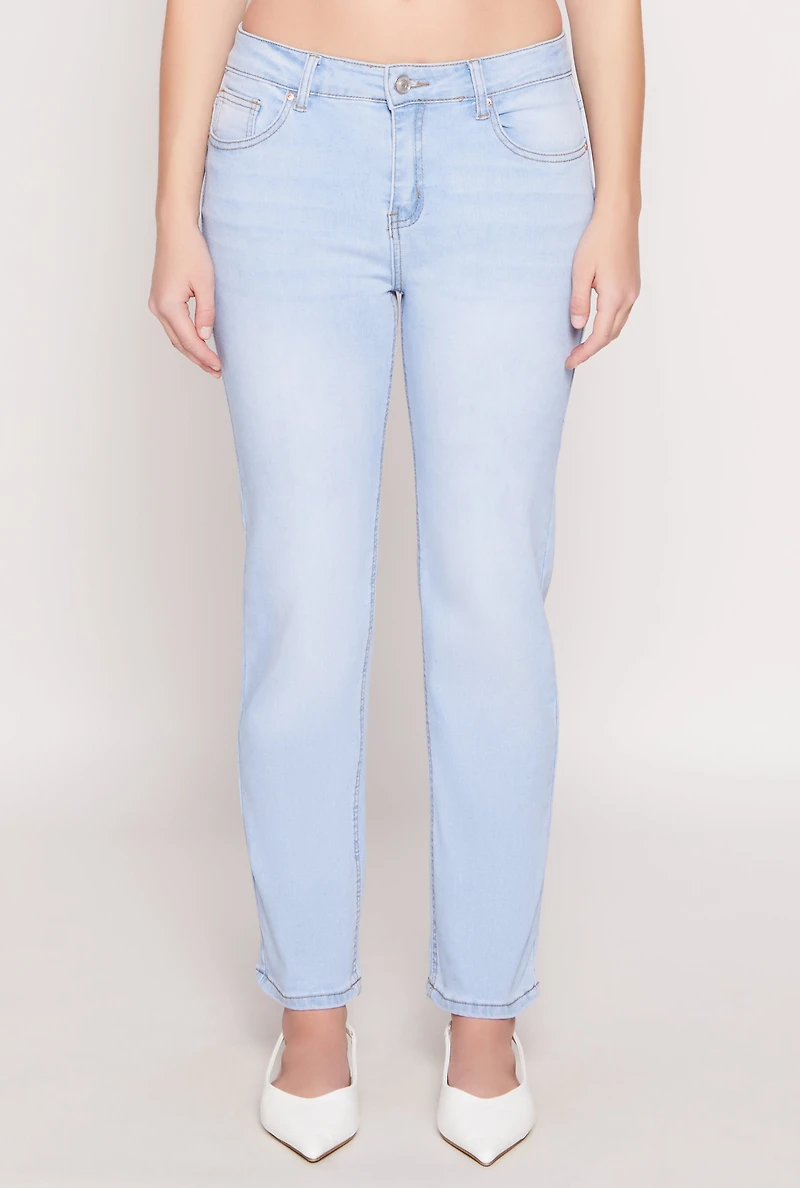 Womens WAX Whiskered Straight Jeans, Blue, Size 9