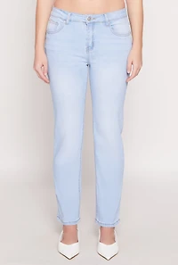 Womens WAX Whiskered Straight Jeans, Blue, Size 9