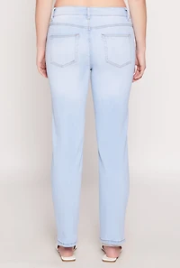 Womens WAX Whiskered Straight Jeans, Blue, Size 9
