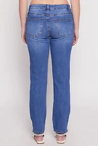 Womens WAX Whiskered Straight Jeans, Blue,