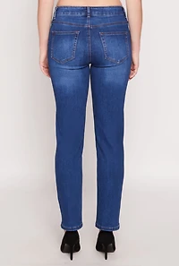 Womens WAX Whiskered Straight Jeans, Blue, Size 7