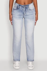 Womens WAX High Waisted Straight Leg Stretch Jeans, Blue, Size 9