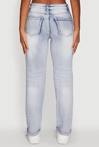 Womens WAX High Waisted Straight Leg Stretch Jeans, Blue, Size 9