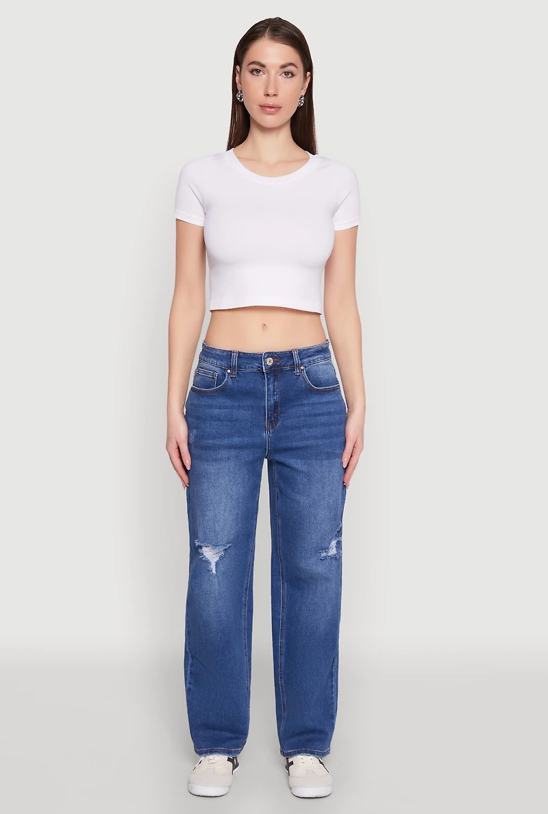 WAX Whiskered Ombre Distressed Jeans