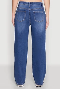 Womens WAX Whiskered Ombre Distressed Jeans, Blue,