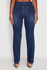 Womens WAX Slim Straight High Rise Jeans, Blue, Size 7