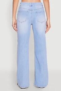 Womens WAX Whiskered Wide Leg Jeans, Blue,