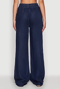 Womens WAX Chambray Palazzo Pants, Blue, Size S