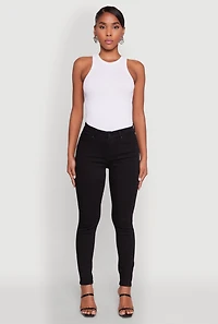 Womens WAX Five Pocket Solid Skinny Jeans,