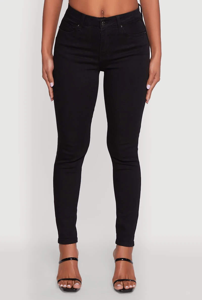 Womens WAX Five Pocket Solid Skinny Jeans,