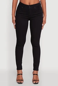 Womens WAX Five Pocket Solid Skinny Jeans,