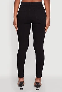 Womens WAX Five Pocket Solid Skinny Jeans,