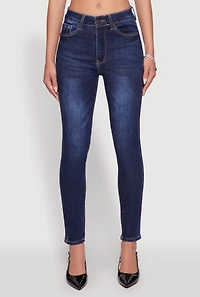 Womens WAX Five Pocket Solid Skinny Jeans, Blue, Size 5