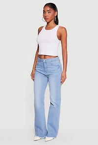 WAX Frayed Hem Slim Bootcut Jeans