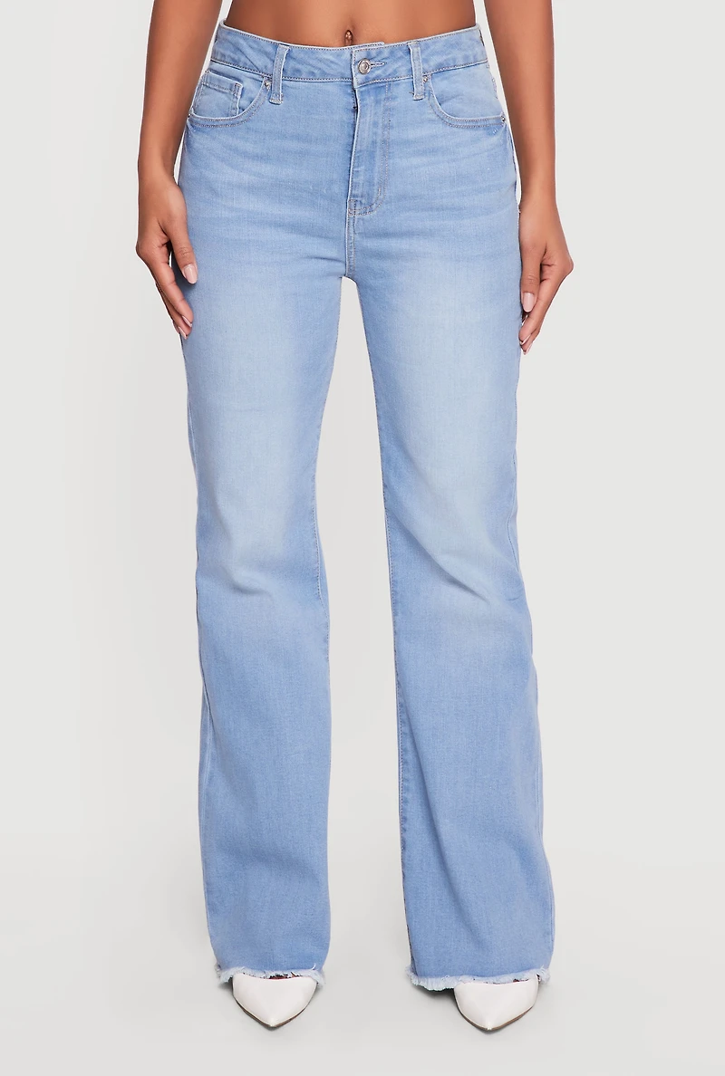 WAX Frayed Hem Slim Bootcut Jeans