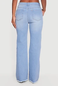 WAX Frayed Hem Slim Bootcut Jeans