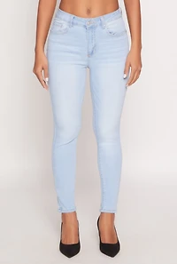 Womens WAX Stretch High Waisted Skinny Jeans, Blue,