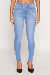 Womens WAX Stretch High Waisted Skinny Jeans, Blue, Size 7