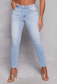 Womens WAX Whiskered Straight Leg Jeans, Blue, Size 7