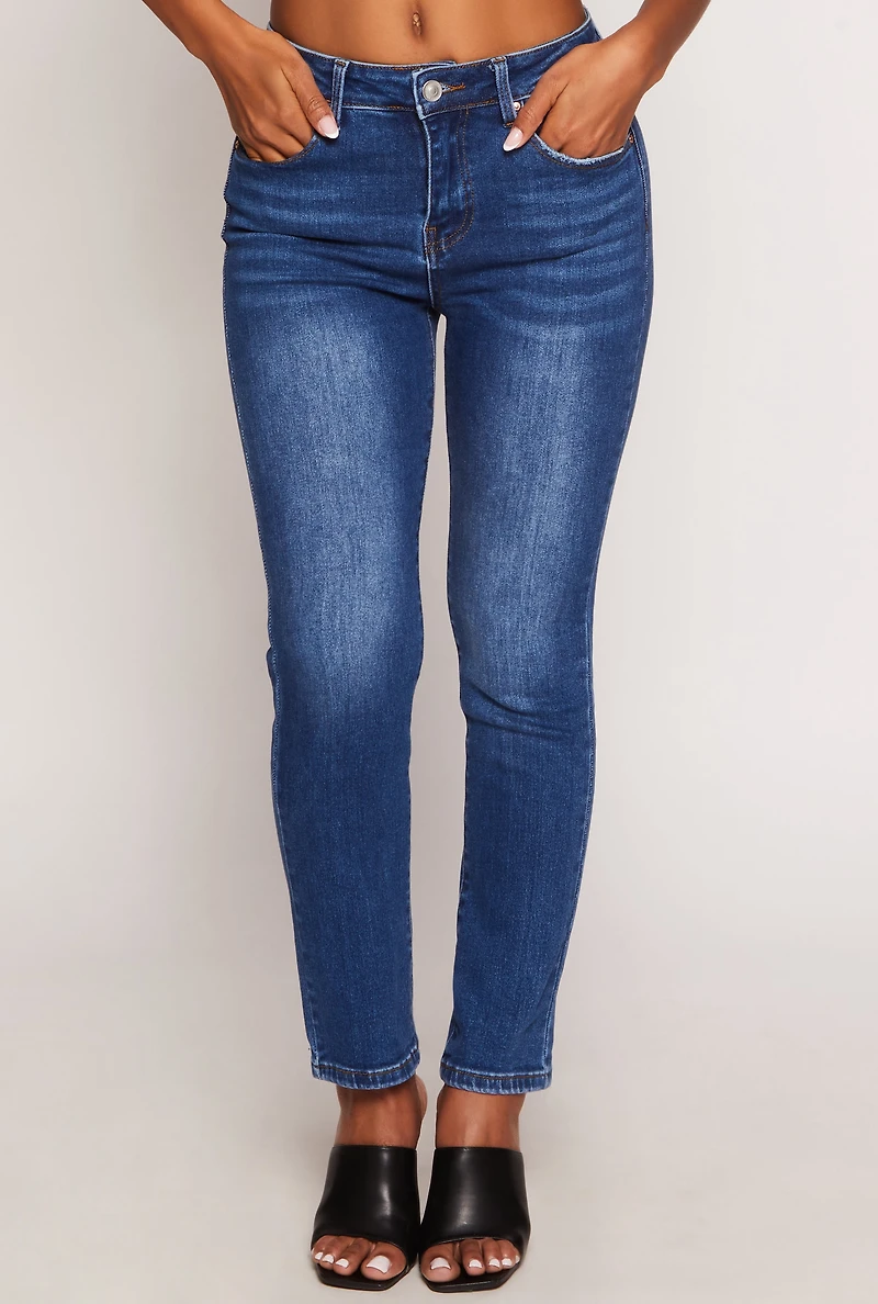 Womens WAX Whiskered Straight Leg Jeans, Blue, Size 0