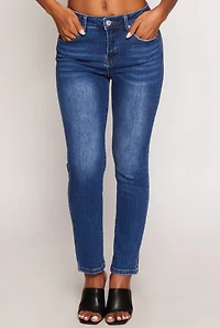 Womens WAX Whiskered Straight Leg Jeans, Blue, Size 0
