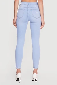 WAX Cropped Distressed Skinny Jeans