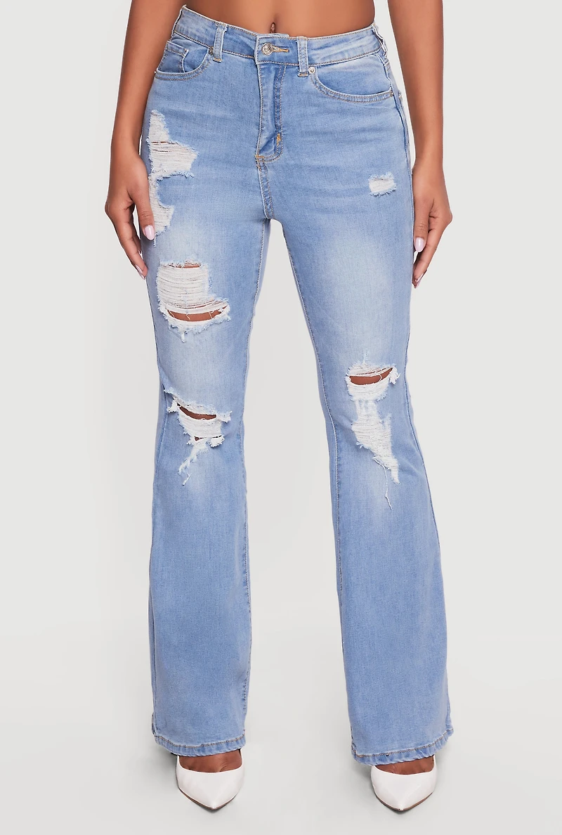 WAX Distressed Flare Jeans