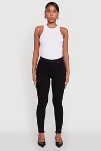 Womens WAX Cropped High Rise Skinny Jeans, Black, Size 7
