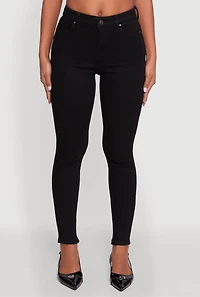 Womens WAX Cropped High Rise Skinny Jeans, Black, Size 7