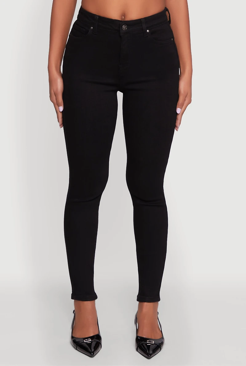 Womens WAX Cropped High Rise Skinny Jeans, Black, Size 9