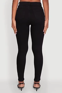 Womens WAX Cropped High Rise Skinny Jeans, Black, Size 7