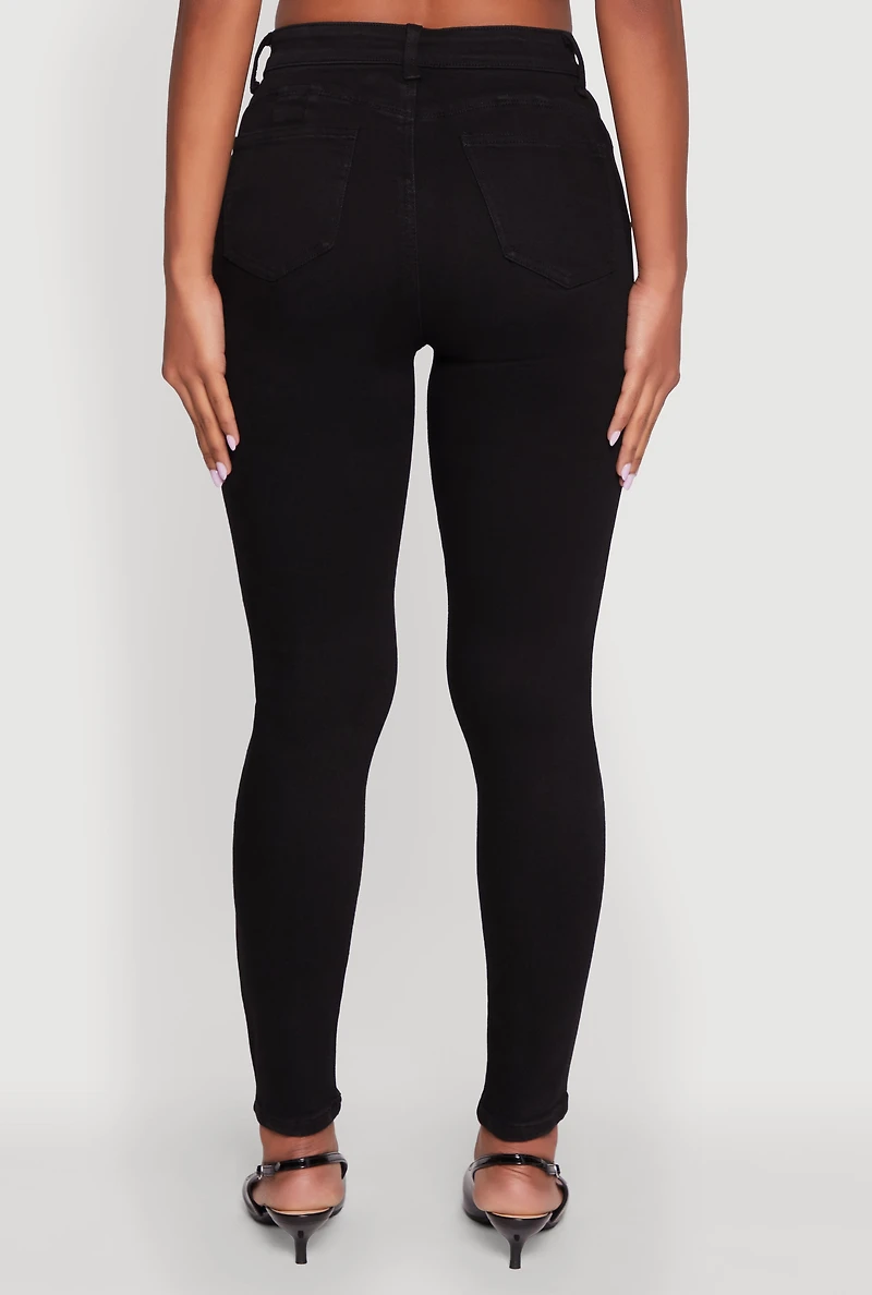 Womens WAX Cropped High Rise Skinny Jeans, Black, Size 9