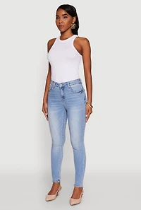 Womens WAX Push Up High Rise Skinny Jeans, Blue, Size 11