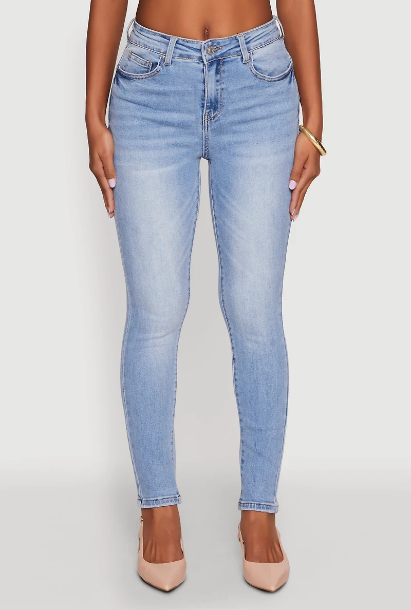 Womens WAX Push Up High Rise Skinny Jeans, Blue, Size 5