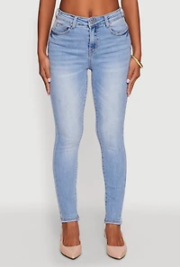 Womens WAX Push Up High Rise Skinny Jeans, Blue, Size 5