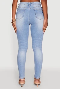 Womens WAX Push Up High Rise Skinny Jeans, Blue, Size 11