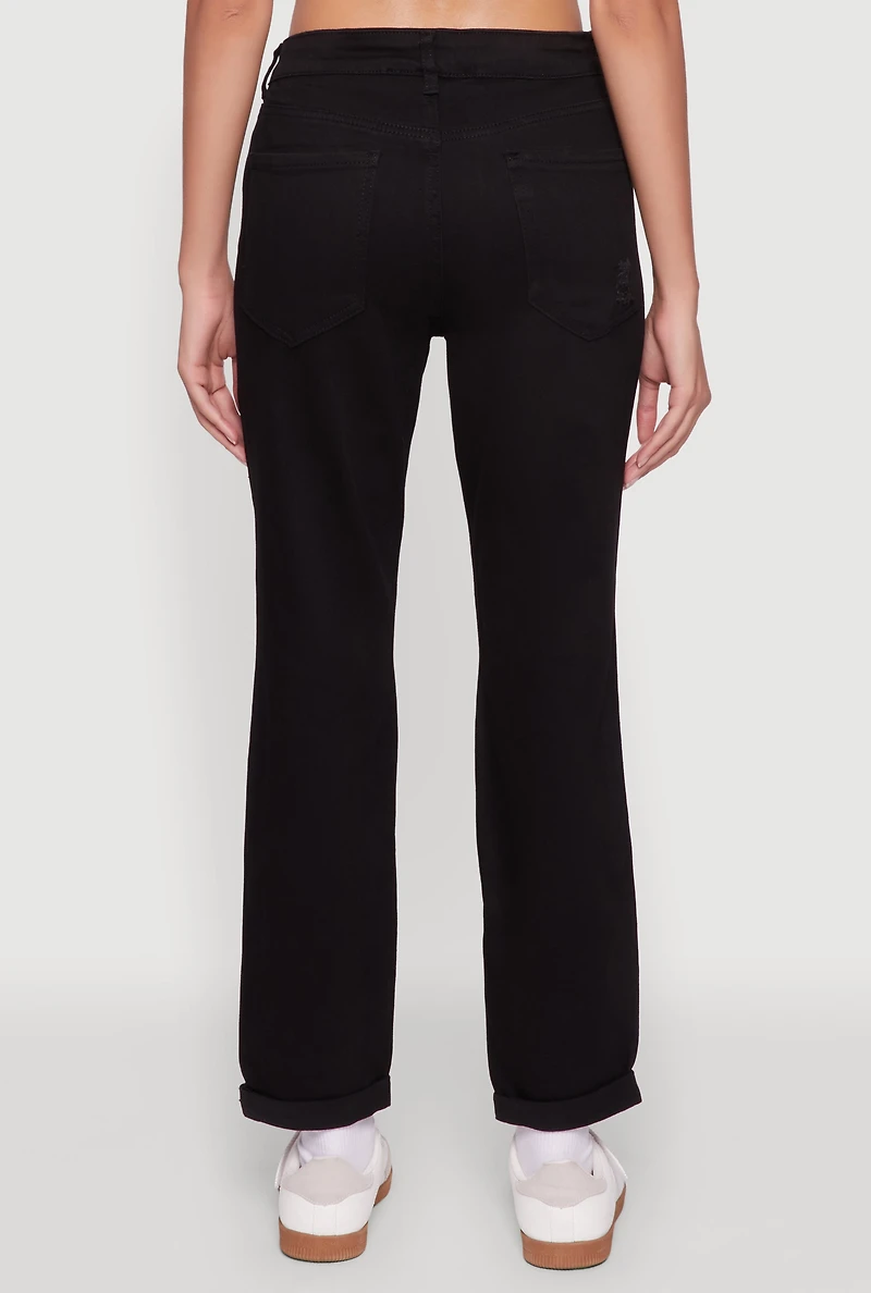 Womens WAX Distressed Boyfriend Jeans,