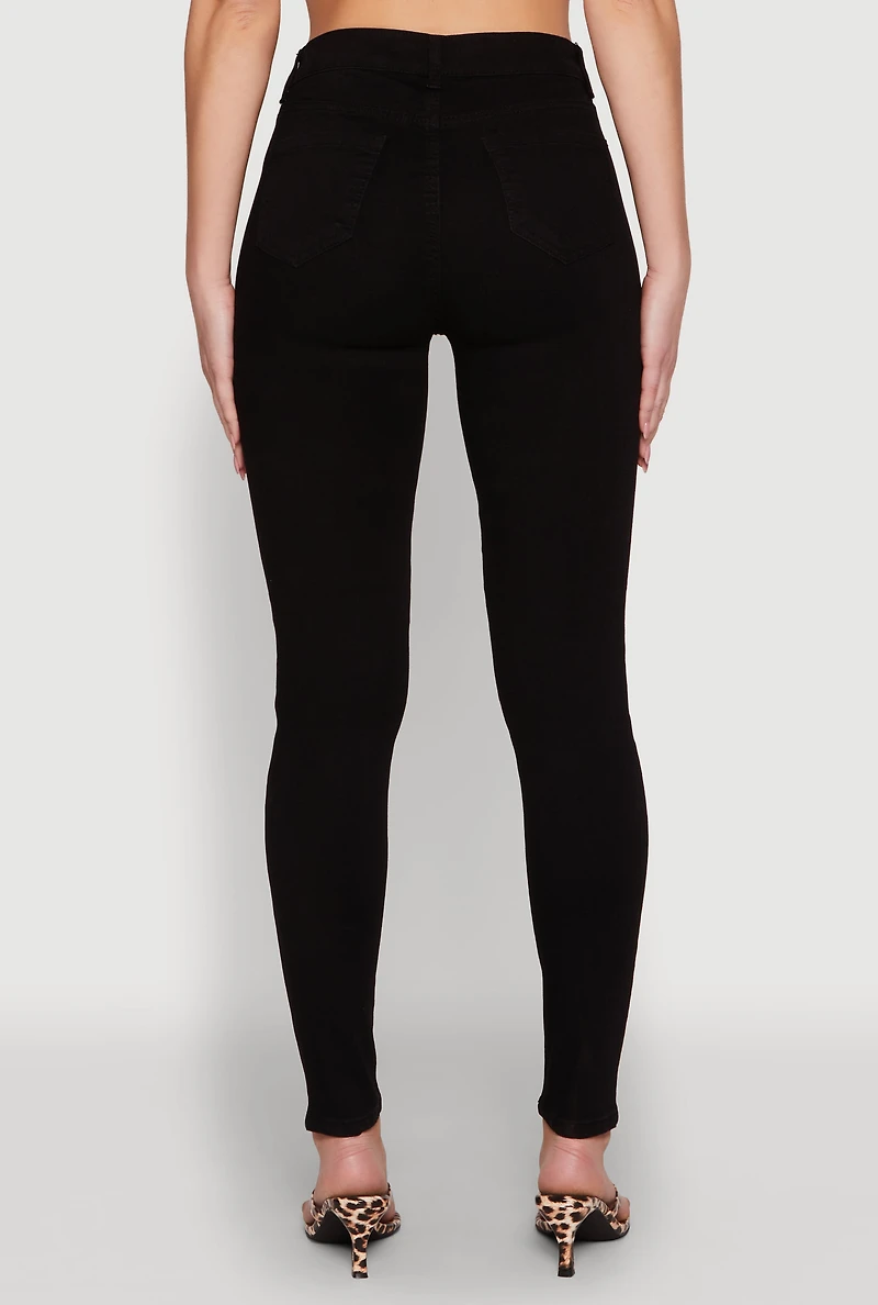 Womens WAX Ripped Skinny Jeans, Black,