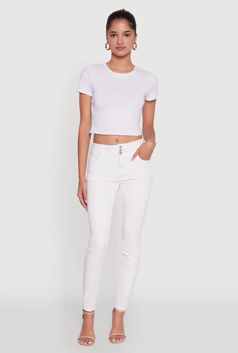 Womens WAX High Waisted Push Up Skinny Jeans, White, Size 9