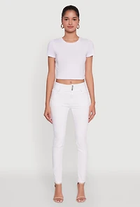Womens WAX High Waisted Push Up Skinny Jeans, White, Size 9