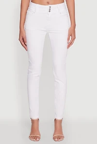 Womens WAX High Waisted Push Up Skinny Jeans, White, Size 9