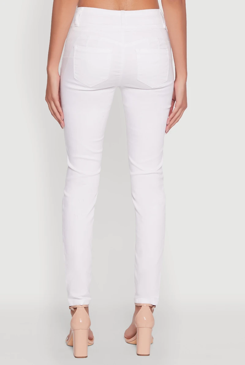 Womens WAX High Waisted Push Up Skinny Jeans, White, Size 9