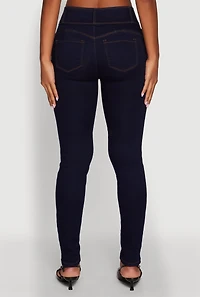 Womens WAX High Waisted Push Up Skinny Jeans, Blue,